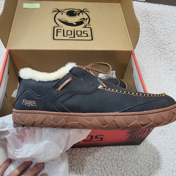 NEW Flojos Unisex Cancun Slipper, Black/Gum SIZE 12 US Women - Picture 3 of 7